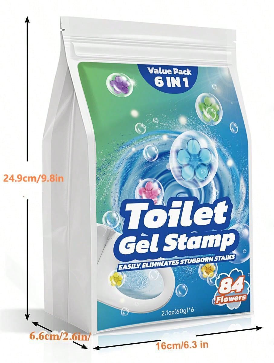 84 Flowers Toilet Cleaner Gel - (6 in 1)Air Freshener, Effective Deodorizer, Long Lasting Fragrance for Bathroom, Toilet Bowl