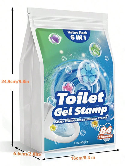 84 Flowers Toilet Cleaner Gel - (6 in 1)Air Freshener, Effective Deodorizer, Long Lasting Fragrance for Bathroom, Toilet Bowl