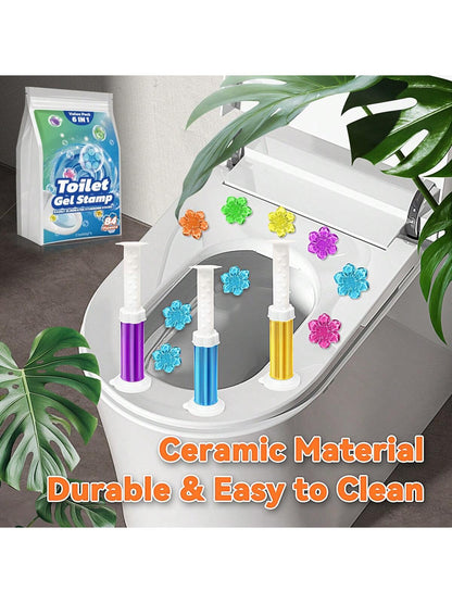 84 Flowers Toilet Cleaner Gel - (6 in 1)Air Freshener, Effective Deodorizer, Long Lasting Fragrance for Bathroom, Toilet Bowl