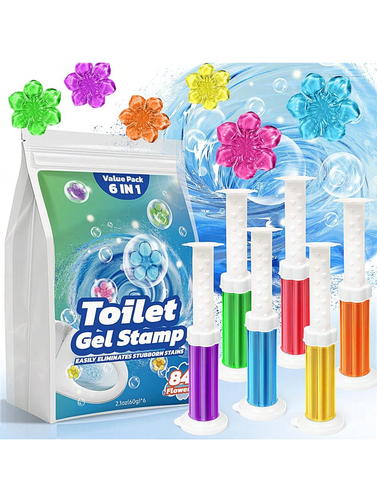 84 Flowers Toilet Cleaner Gel - (6 in 1)Air Freshener, Effective Deodorizer, Long Lasting Fragrance for Bathroom, Toilet Bowl
