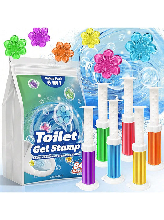 84 Flowers Toilet Cleaner Gel - (6 in 1)Air Freshener, Effective Deodorizer, Long Lasting Fragrance for Bathroom, Toilet Bowl